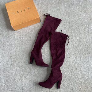 NEW! Unisa Maroon over the knee boots US 6.5
